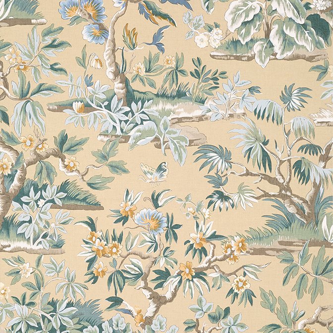Anna French Elwood Wallpaper in Soft Gold